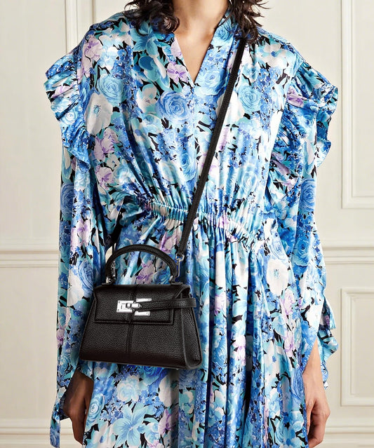 Vintage Vegan Leather Top Handle Crossbody Handbag